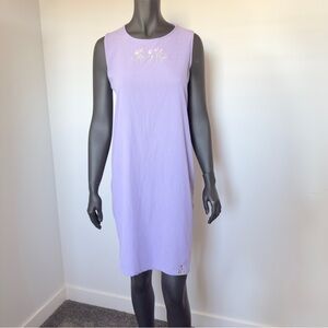 ⚪️ Lilac Sleeveless Dress with Embroidered Florals – Size M